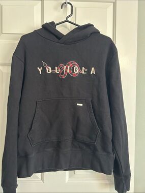 YoungLA Black Hoodie with Red Snake Logo